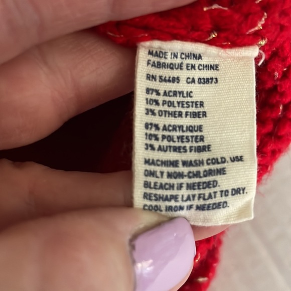 American Eagle Outfitters Vintage Scoop Neck Red&Gold Sweater.Med - Picture 9 of 9